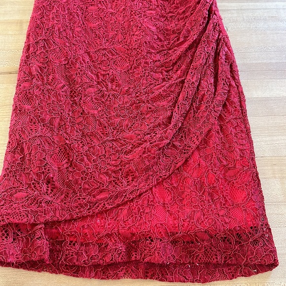 One sleeve red dress - lace with built in slip - Picture 3 of 3